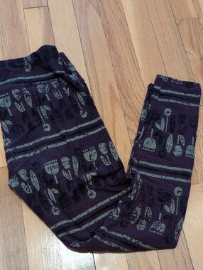 Lularoe, OS, Purple Floral Print Leggings